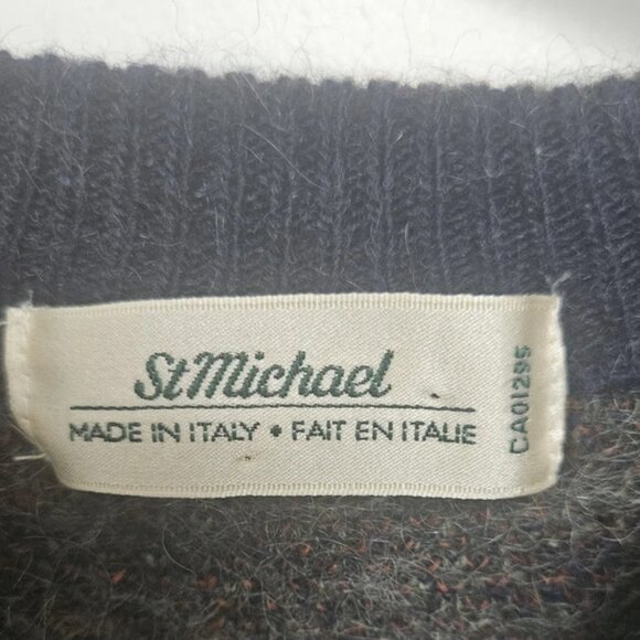 Vintage St Michael y2k 100% Scottish Wool Crewneck BoXy sz L Sweater UniseX - Picture 6 of 10